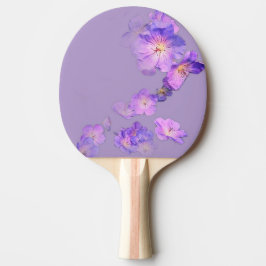 Blauwe en witte bloemen tafeltennisbatje