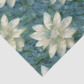 Blauwe en witte bloemen tissuepapier (Detail)