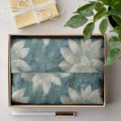 Blauwe en witte bloemen tissuepapier (Geschenk)