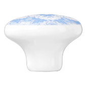 Blauwe en witte bloemencaleidoscoop keramische knop (Zijkant)