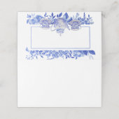 Blauwe en witte bloemige theepot en theekopjes plaatskaartje (Buitenkant ongevouwen)