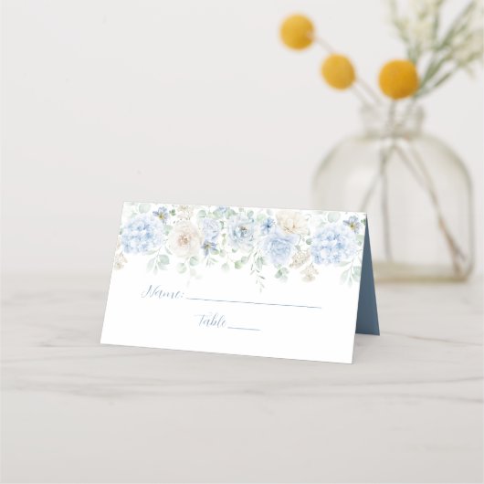 Blauwe en Witte Bloemstuk Kaarten Plaatskaartje (Voorkant)