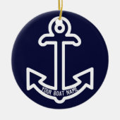 Blauwe en witte boat Anchor Ornament (Voorkant)