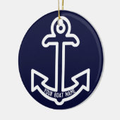 Blauwe en witte boat Anchor Ornament (Links)