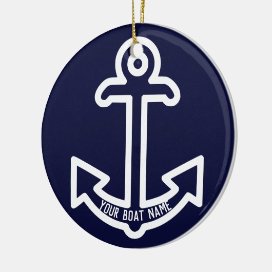 Blauwe en witte boat Anchor Ornament (Links)