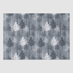 Blauwe en witte bomen tissuepapier