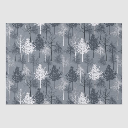 Blauwe en witte bomen tissuepapier (Voorkant)