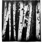 Blauwe en witte boomstam douchegordijn (Voorkant)