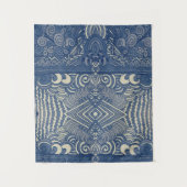 Blauwe en witte bosbouw wandkleed (Voorkant)