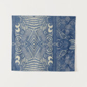 Blauwe en witte bosbouw wandkleed (Voorkant (horizontaal))