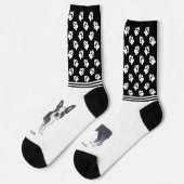 Blauwe En Witte Boston Terrier Met Naam En Poten Sokken (Links)
