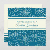 Blauwe en witte bridal Uitnodigingskaarten Kaart (Voorkant / Achterkant)