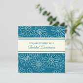 Blauwe en witte bridal Uitnodigingskaarten Kaart (Staand voorkant)