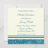 Blauwe en witte bridal Uitnodigingskaarten Kaart (Achterkant)