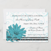 Blauwe en witte bridale nodulaire uitnodigingskaar kaart (Achterkant)