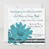 Blauwe en witte bridale nodulaire uitnodigingskaar kaart (Achterkant)