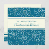 Blauwe en witte bruidsmaiden Binnenste Uitnodiging (Voorkant / Achterkant)