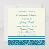 Blauwe en witte bruidsmaiden Binnenste Uitnodiging (Achterkant)