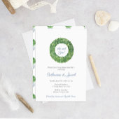 Blauwe en witte bruiloft Boxwood Engagement Party Kaart