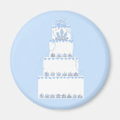 Blauwe en witte bruiloft magneet (Voorkant)