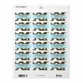 Blauwe en Witte Bubbels Adreslabel Etiket (Full Sheet)