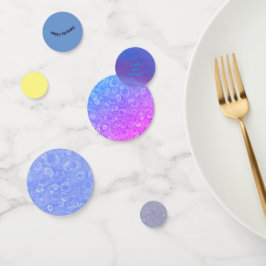 Blauwe en witte bubbels confetti