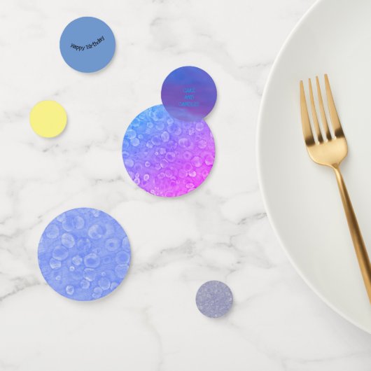 Blauwe en witte bubbels confetti (Groep)