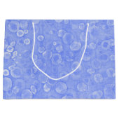 Blauwe en witte bubbels groot cadeauzakje (Voorkant)