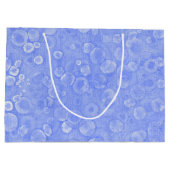 Blauwe en witte bubbels groot cadeauzakje (Achterkant)