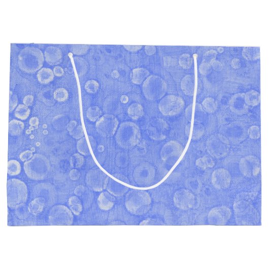 Blauwe en witte bubbels groot cadeauzakje (Achterkant)