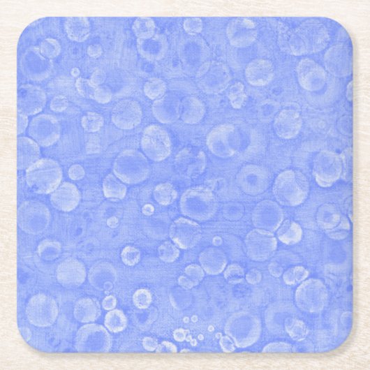 Blauwe en witte bubbels kartonnen onderzetters (Voorkant)