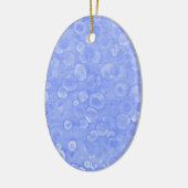 Blauwe en witte bubbels keramisch ornament (Links)