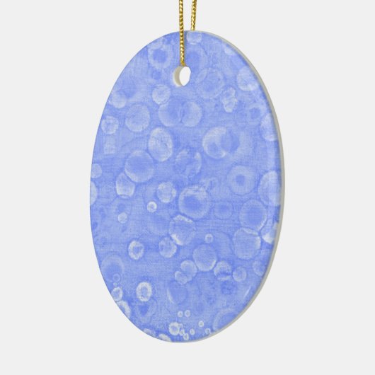 Blauwe en witte bubbels keramisch ornament (Links)