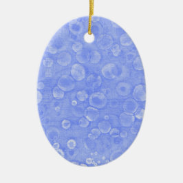 Blauwe en witte bubbels keramisch ornament