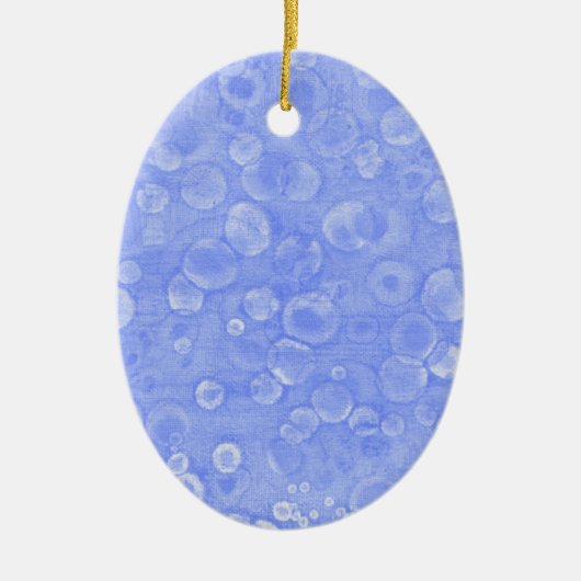 Blauwe en witte bubbels keramisch ornament (Voorkant)