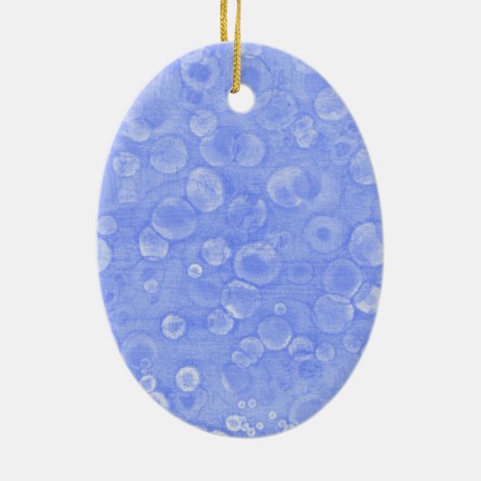 Blauwe en witte bubbels keramisch ornament (Achterkant)