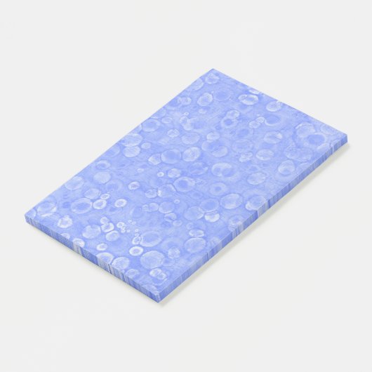 Blauwe en witte bubbels post-it® notes (Schuin)