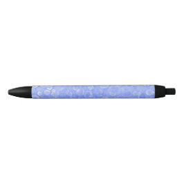 Blauwe en witte bubbels zwarte inkt pen