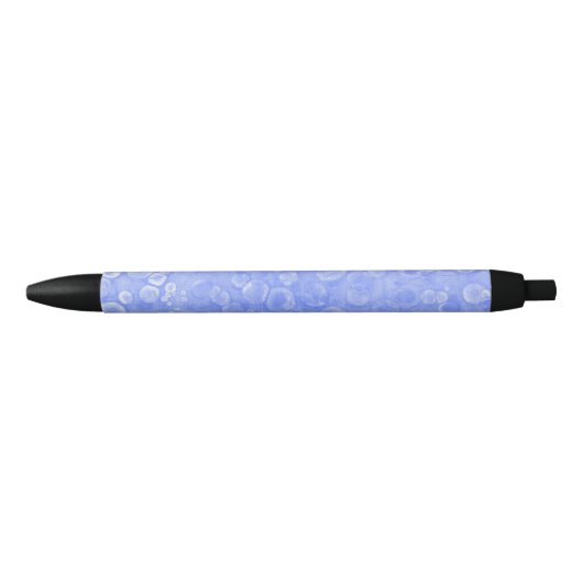 Blauwe en witte bubbels zwarte inkt pen (Voorkant)