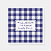 Blauwe en witte Buffalo Check Name Family Picnic Servet (Voorkant)