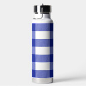 Blauwe en Witte Buffel Plaid Waterfles (Rechts)
