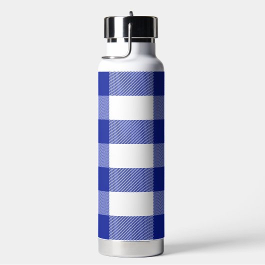 Blauwe en Witte Buffel Plaid Waterfles (Rechts)