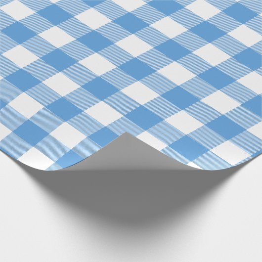 Blauwe en witte buffelplaat cadeaupapier (Hoek)