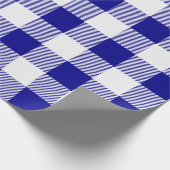 Blauwe en witte buffelplaat cadeaupapier (Hoek)