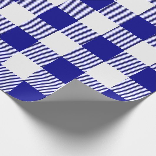 Blauwe en witte buffelplaat cadeaupapier (Hoek)