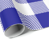 Blauwe en witte buffelplaat cadeaupapier (Rol Hoek)