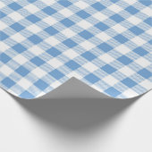 Blauwe en witte buffelplaat naadloos cadeaupapier (Hoek)