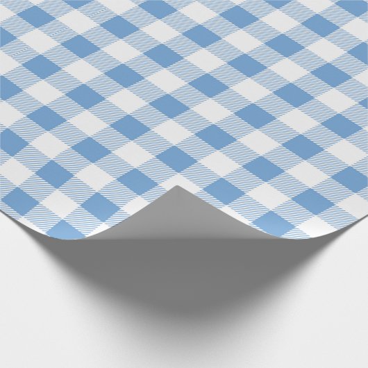 Blauwe en witte buffelplaat naadloos cadeaupapier (Hoek)