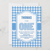 Blauwe en witte buffels van de eerste verjaardag kaart (Voorkant)