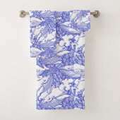 Blauwe en witte bultrug bad handdoek (Insitu)